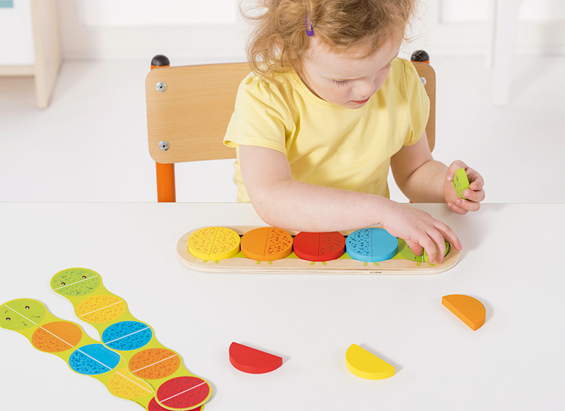 Kleur en vorm - Nathan - rups - kleur - per spel