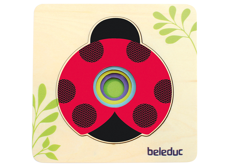 Puzzel - lagenpuzzel - Hout - Beleduc - klein lieveheersbeestje - per puzzel