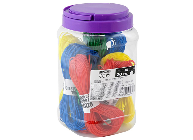 Draad - rijgdraad - plastic - 4 kleuren - bobijn van 20 m - set van 8 assorti