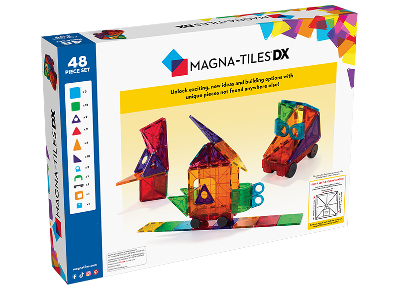 Constructie - MAGNA-TILES - clear colors - deluxe set - 48 stuks