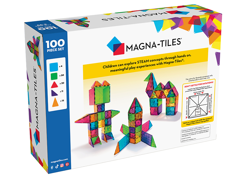 Constructie - MAGNA-TILES - clear colors - 100 stuks