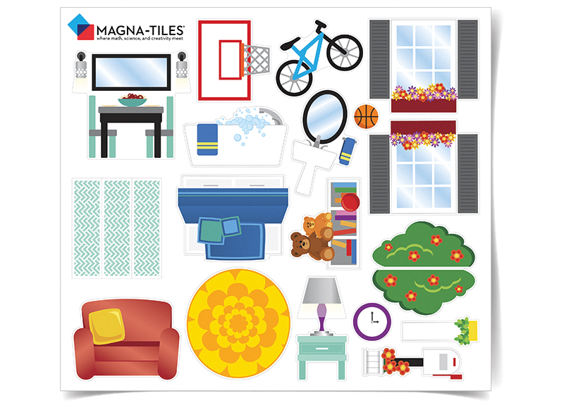 Constructie - Magnatiles - clear colors - house set - 28 stuks