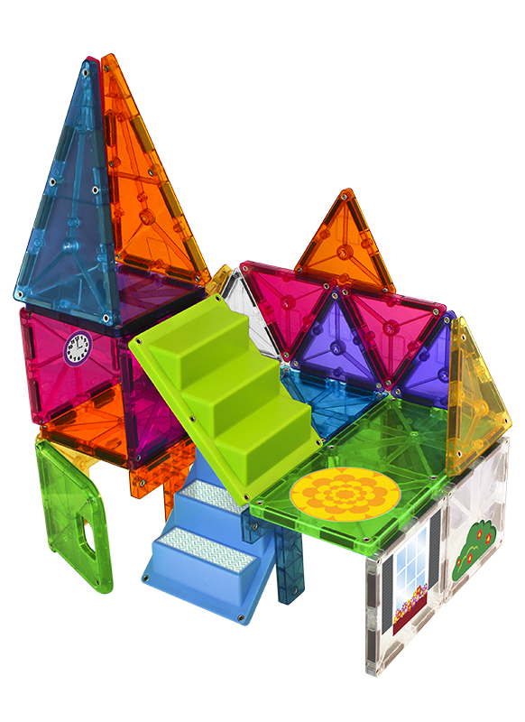 Constructie - Magnatiles - clear colors - house set - 28 stuks