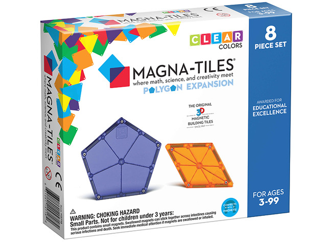 Constructie - Magnatiles - clear colors - polygons uitbreidingsset - 8 stuks