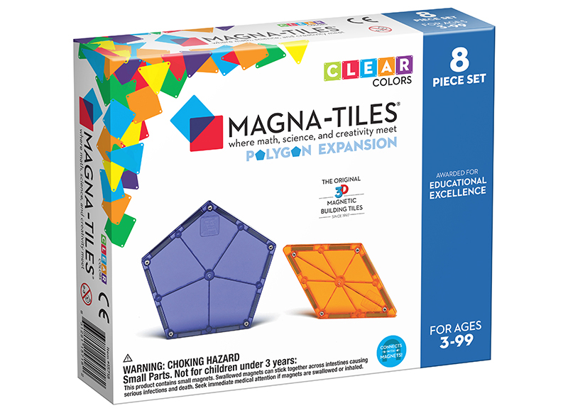 MAGNA-TILES Clear colors 8 stuks polygons uitbreidingsset