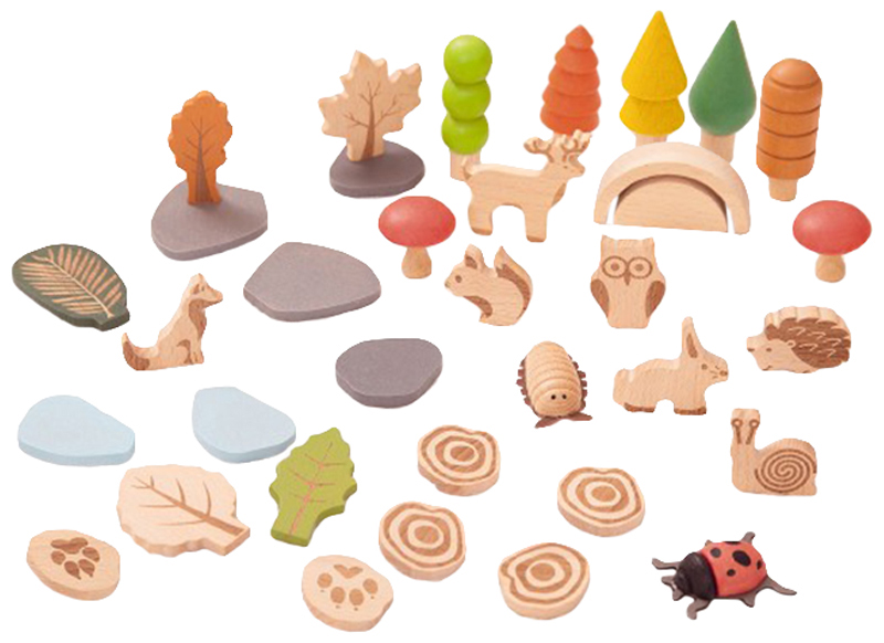 Speelgoed - figuren - bos - Tickit - hout - per set