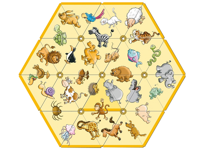 Kleur en vorm - Schubi - Schubitrix - domino - dieren - per spel