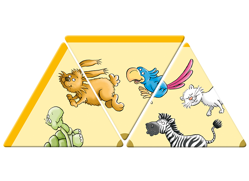 Kleur en vorm - Schubi - Schubitrix - domino - dieren - per spel