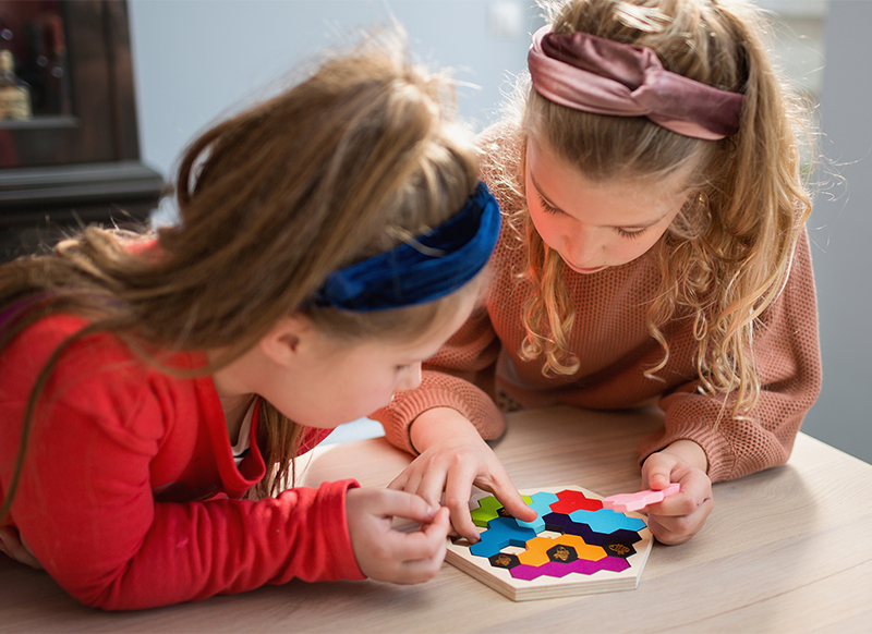 Kleur en vorm - Puzzzle Beezzz - puzzel - bijenkorf - legvormen - per spel