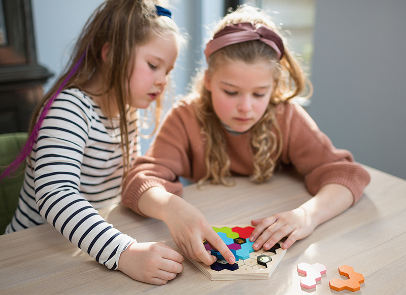 Kleur en vorm - Puzzzle Beezzz - puzzel - bijenkorf - legvormen - per spel
