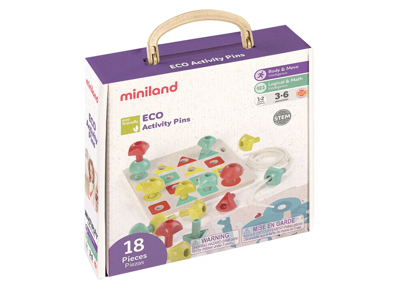 Kleur en vormsorteren - Miniland - vormenpionnen activiteitenset - per spel