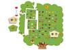 Kleur en vorm - bordspel - Miniland - Bird Tree - zoek de vogel - per spel