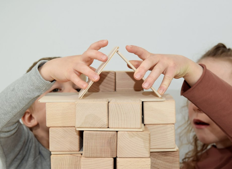 Bouwset - Just Blocks Medium - hout - per set