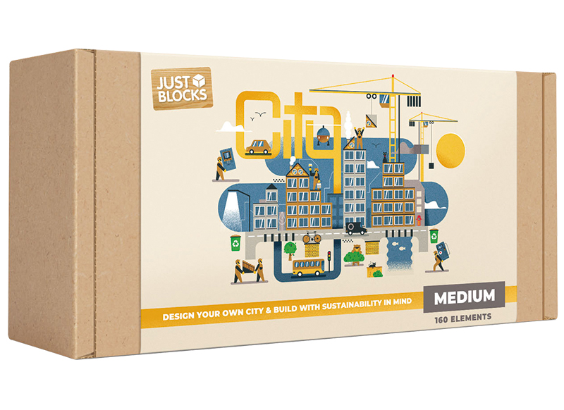 Bouwset - Just Blocks City Small - hout - per set