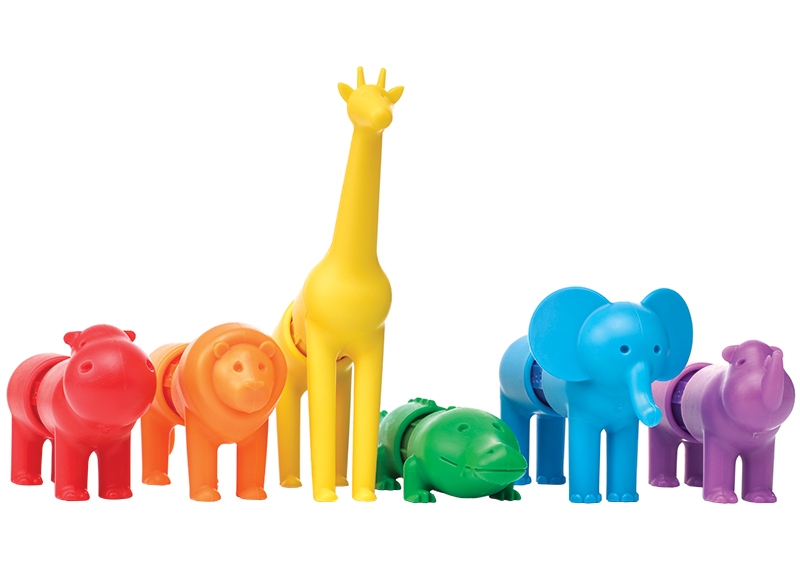 Eerste speelgoed - magnetisch - Smartmax - safaridieren -  18-delig