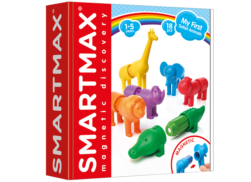 Eerste speelgoed - magnetisch - Smartmax - safaridieren -  18-delig