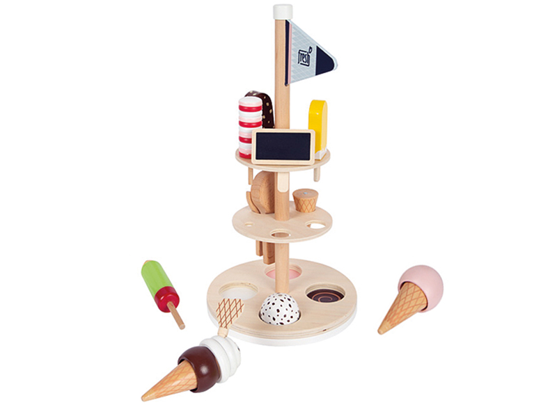 Winkelhoek - voeding - hout - ijsjesstand - 15-delig - per set
