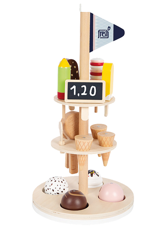 Winkelhoek - voeding - hout - ijsjesstand - 15-delig - per set