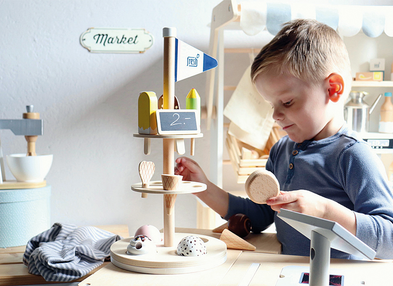 Winkelhoek - voeding - hout - ijsjesstand - 15-delig - per set