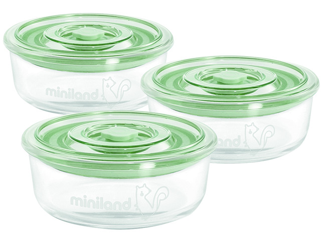 Eetgerei - bord - glazen potjes met deksel - set van 3