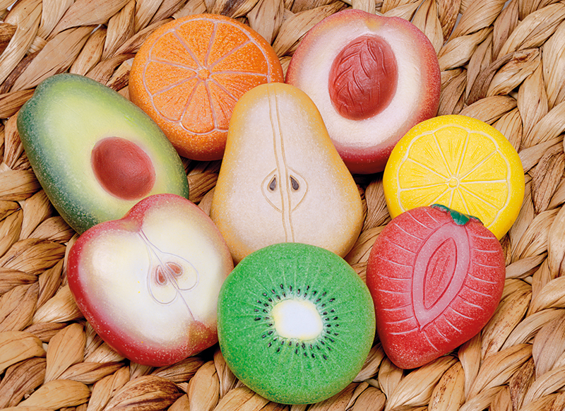 Speelgoed - Yellow Door Sensory Play Stones Fruit - sensorisch fruit - 8 stuks