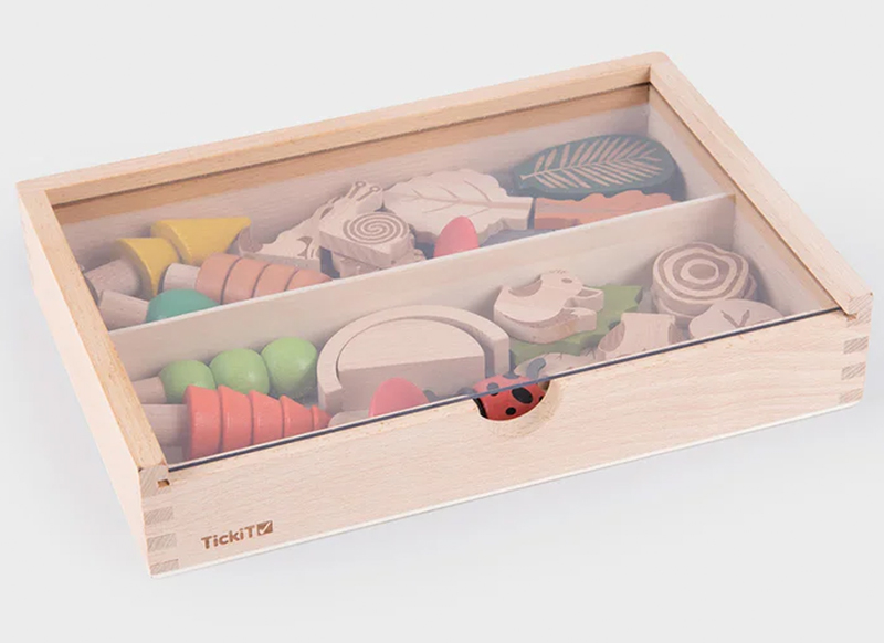 Speelgoed - figuurtjes - dieren - Tickit - hout - set van 10 assorti