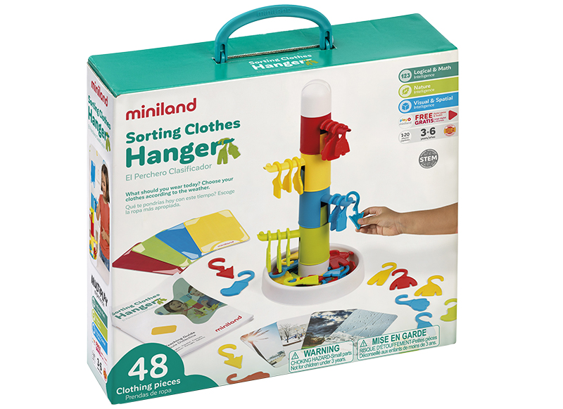 Sorteerspel - Miniland - Sorting Clothes Hanger - kleerhanger - per spel