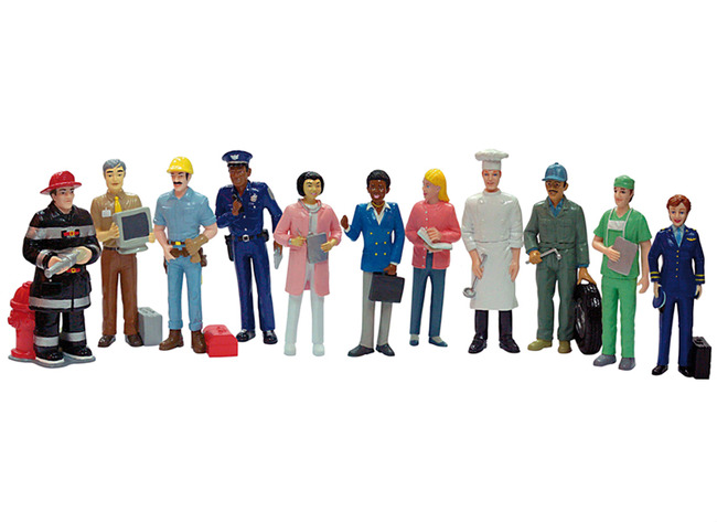 Poppen - spelfiguren - Miniland - beroepen - set van 11 assorti