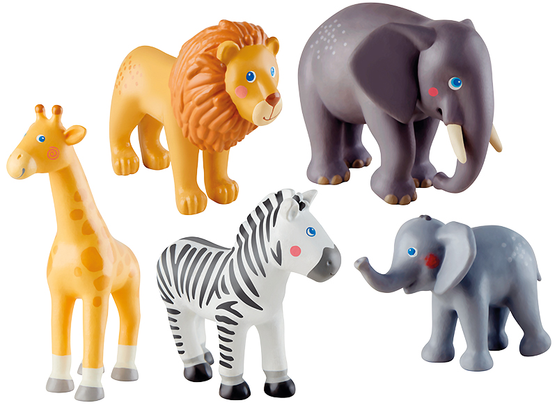 Poppenhoek - Haba - little friends - safaridieren - 5 stuks