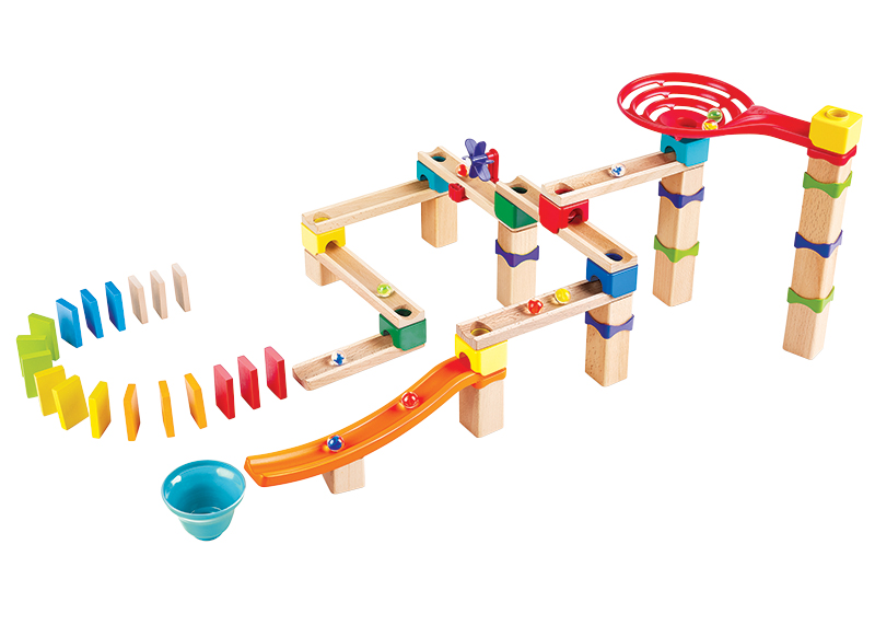 Knikkerbaan - Hape Marble Rally Block - hout - set van 81