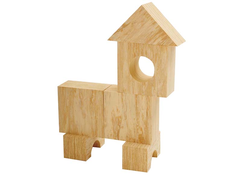 Bouwset - blokken - Weplay - houtlook - foam - set van 56