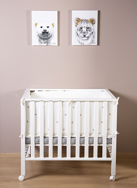 Kinderpark - rechthoekig 98 x 78 cm - childhome - per stuk - leverbaar in grijs-natuur-wit