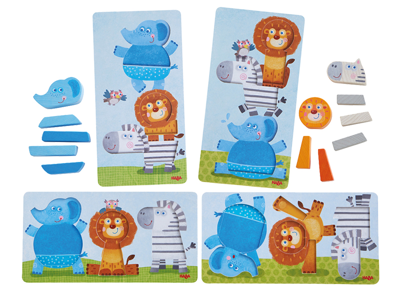 Puzzels - Haba - Inlegpuzzel - in de jungle - 12-delig