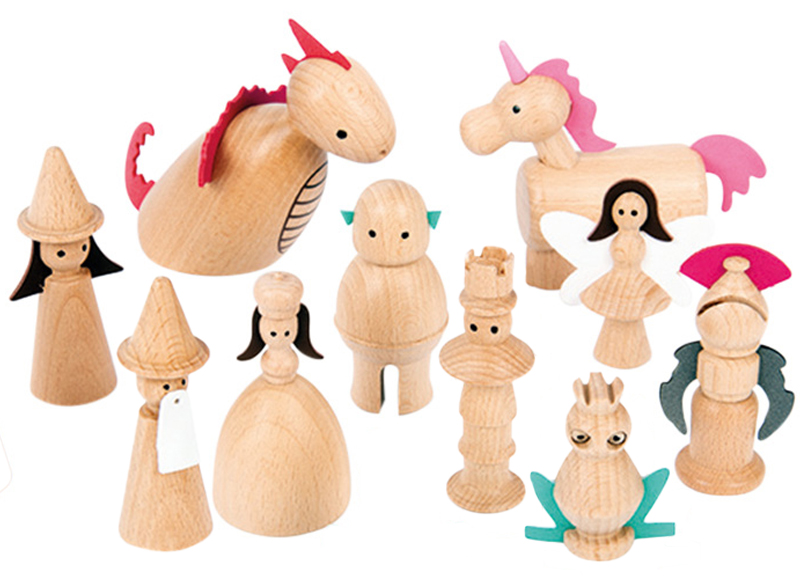 Figuren - sprookjesfiguren - Tickit - hout - per set