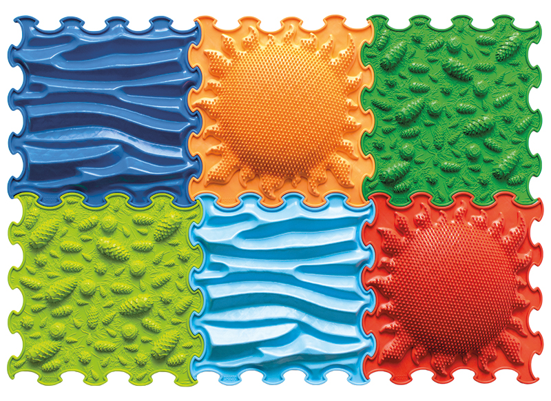 Vloertegels - voelpad - Barefoot Path - texturen - sensorisch - PVC - set van 6 assorti
