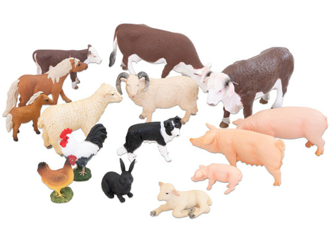 Fantasiehoek - boerderijdieren superset - 15 stuks