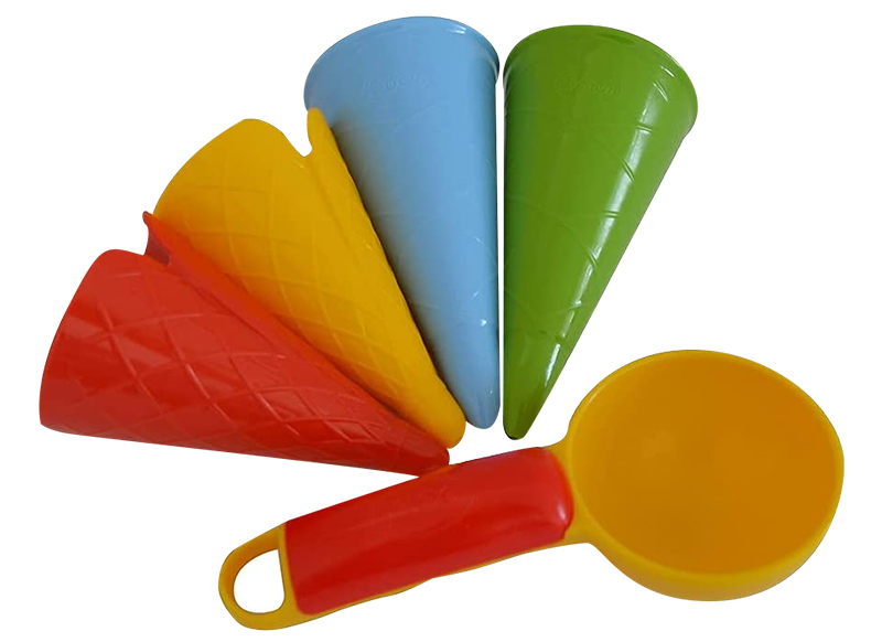 Mallen - ijsjes - vormen - zand - set van 5 assorti