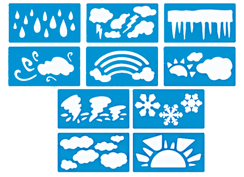 Sjablonen - Royclo - het weer - 13 x 23 cm - set van 6