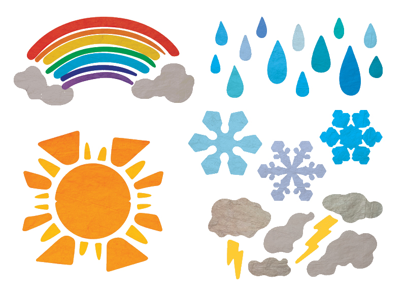 Sjablonen - Royclo - het weer - 13 x 23 cm - set van 6