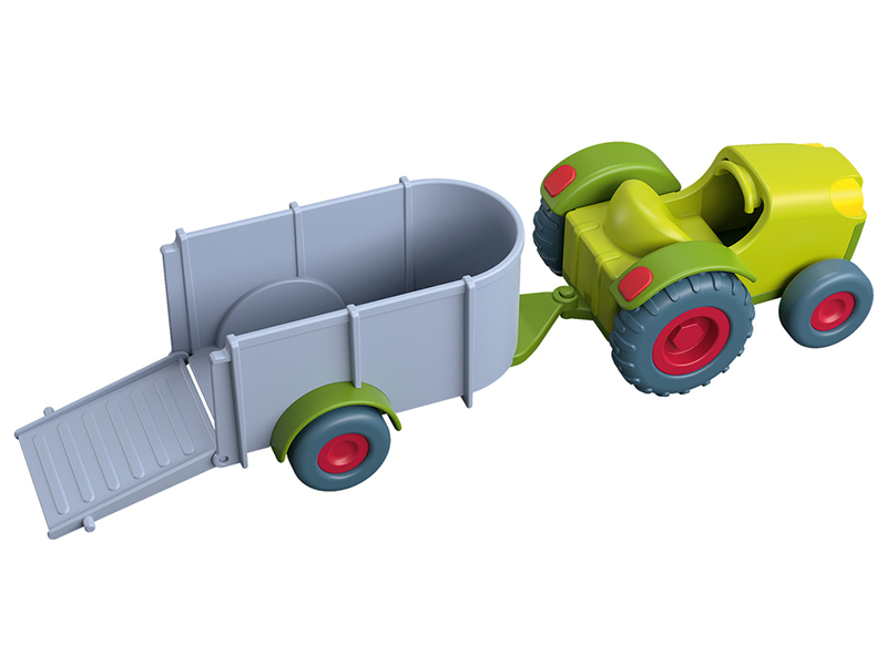 Poppenhoek - Haba - little friends - traktor met kar