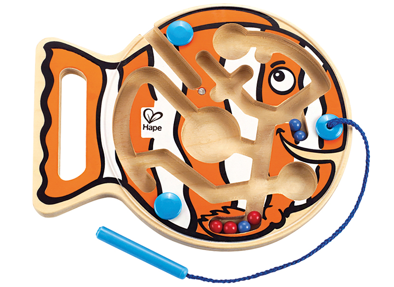 Motoriekborden - Hape - Go-Fish-Go - vis - magnetisch - doolhof - fijne motoriek - per spel