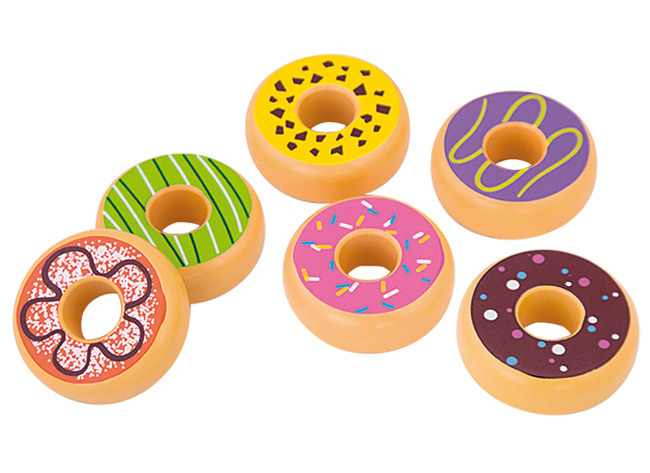 Winkelhoek - Hout - Donuts - set van 6