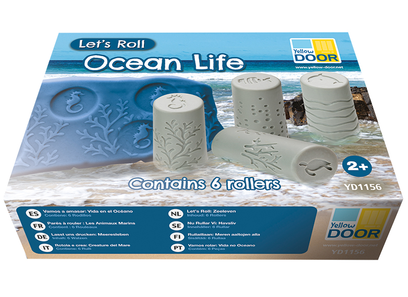 Boetseren - kleistempels - Yellow Door Let's Roll Ocean Life - oceaanleven - rollers - per set