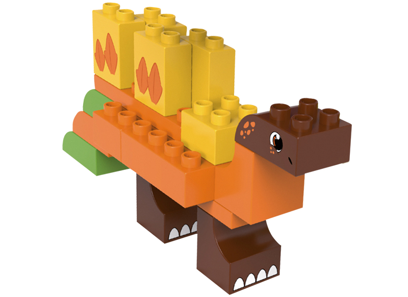 Bouwset - blokken - Biobuddi - dinosaurussen - set van 79 assorti