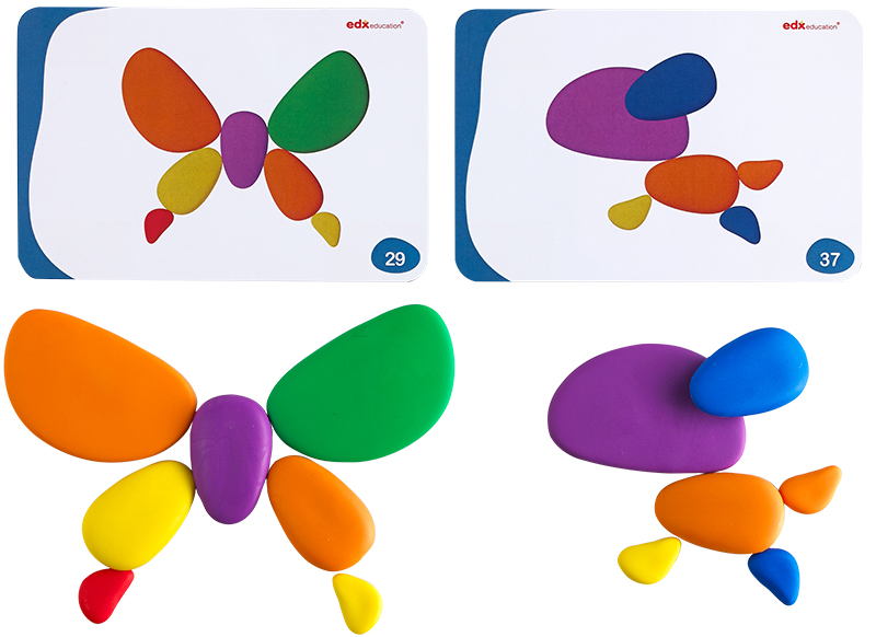 Kleur en vorm - EDX Education - Rainbow Pebbles - regenboogstenen - set van 36 assorti