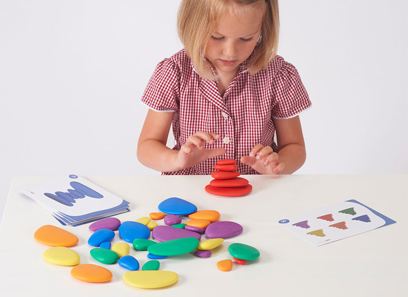 Kleur en vorm - EDX Education - Rainbow Pebbles - regenboogstenen - set van 36 assorti