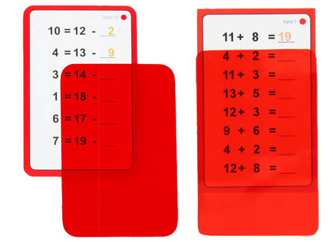 Rekenkaarten - magische kaarten - plus - min - tot 20 - set 2 - per set