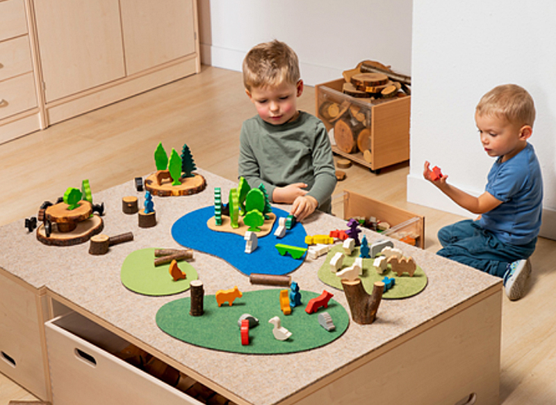 Tapijt - Dusyma - eilandvormen - vilt - set van 5