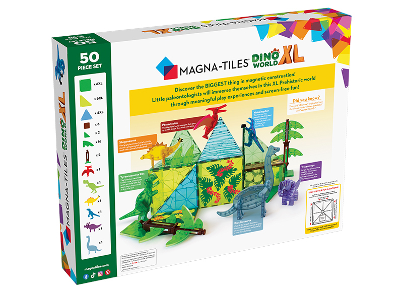 Constructie - MAGNA-TILES - dino world XL - 50-delig