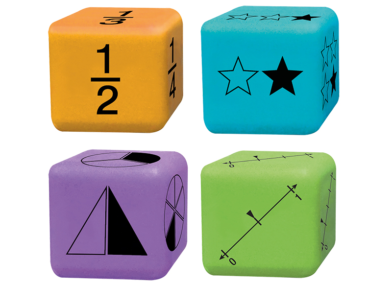 Spelaccessoires - dobbelstenen - hand2mind Multiple Representation Fractions Dice - wiskunde - per set